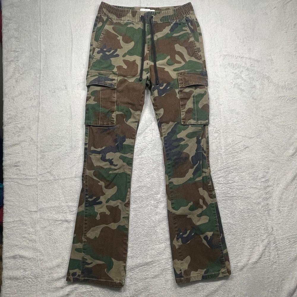 PacSun Cargo Pants Womens Camo Slim Boot Elastic Waist Utility Streetwear Small